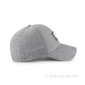 Casquette de baseball en tissu chambray à 6 panneaux en caoutchouc avec patchs soudés